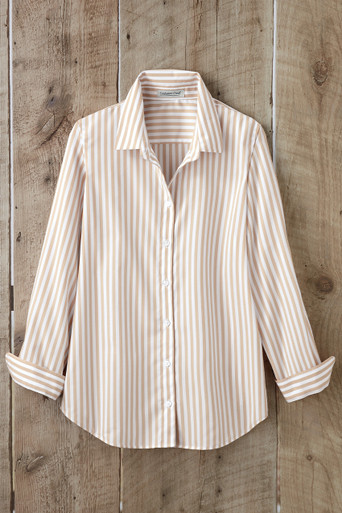 Striped No-Iron Long-Sleeve Shirt